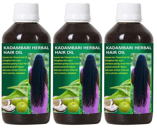 Adivasi Kadambari Herbal Hair Oil | Pure Adivasi Hair Growth Oil | Prevents Hair Fall and Dandruff  control Oil | Hair Care (125ml Pack of 3)