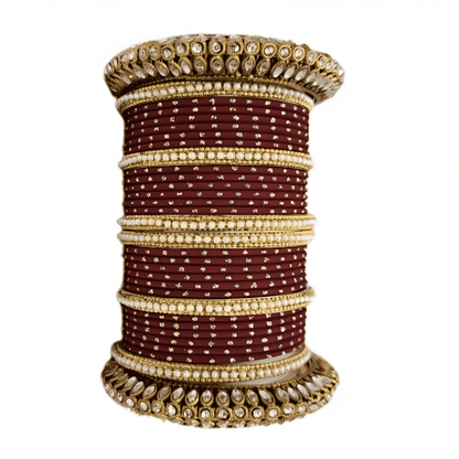 Graceful Oxidized Brass Kada with adorned Golden Dot Matte Texture Metal Bangles Set for women.