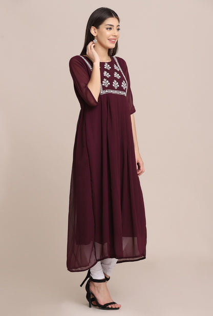 Elegant Embroidered Georgette Kurti Set