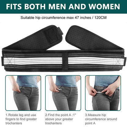 Stretchable Joint Hip Belt | Lower Back Support Belt for Men and Women | Palvic Support | SI Joint Support | Anti-Slip Sciatic Nerve Brace For Back Pain