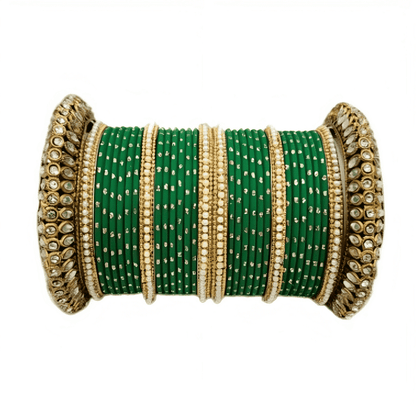 Graceful Oxidized Brass Kada with adorned Golden Dot Matte Texture Metal Bangles Set for women.